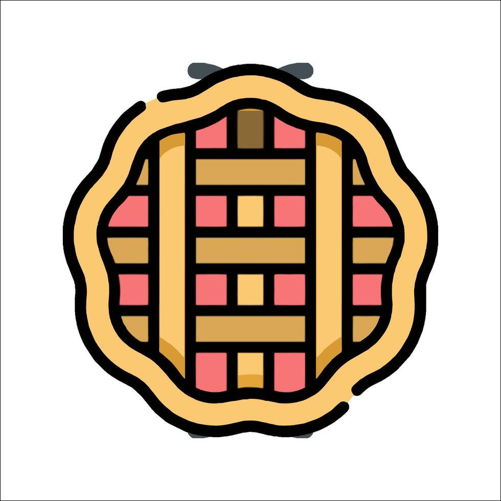 A pie icon with a checkered pattern vector
