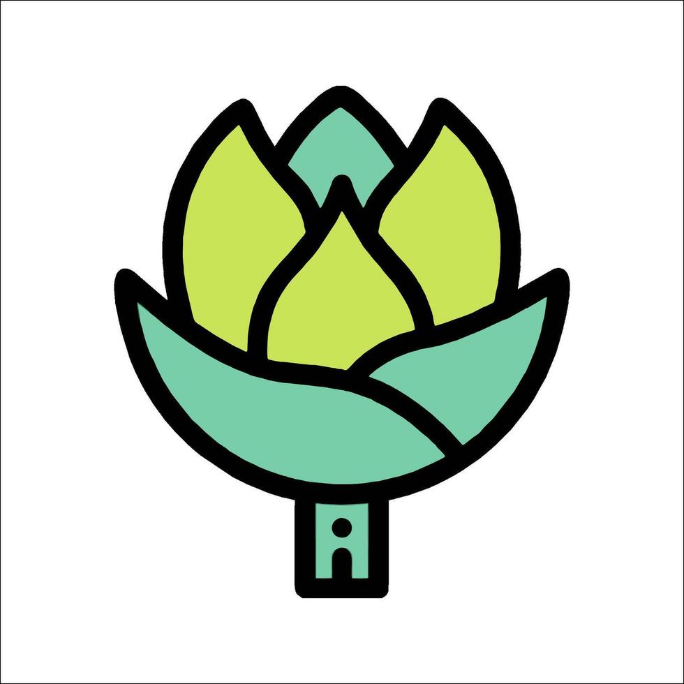 A green and black flower icon vector