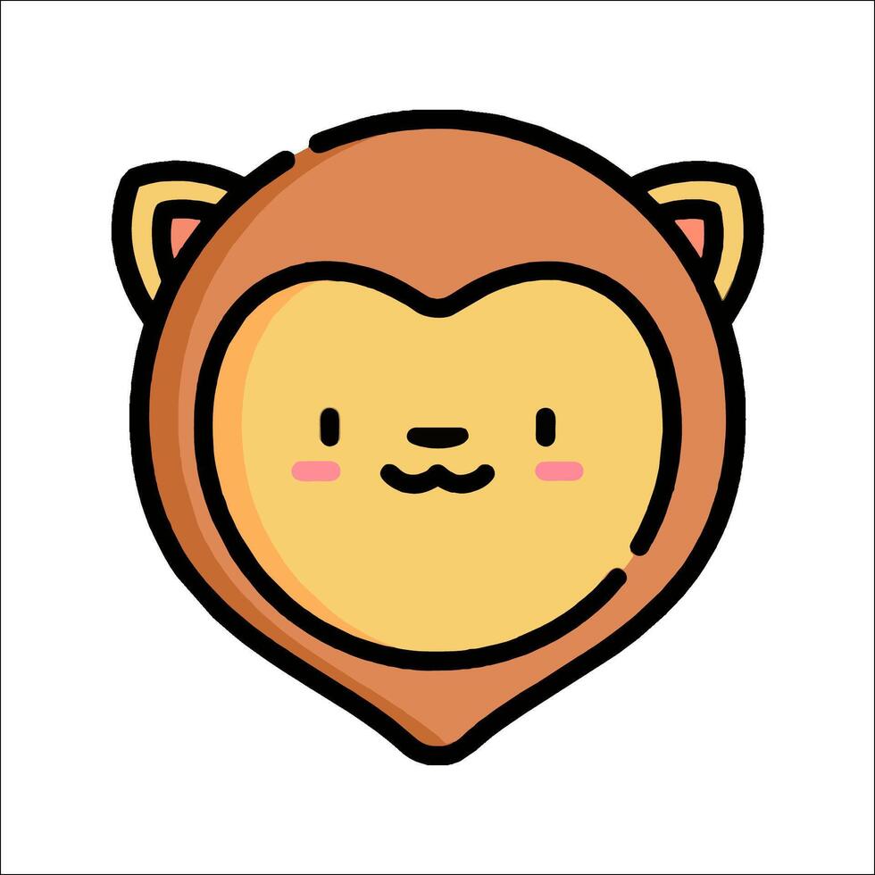 A cartoon lion head with a smile vector