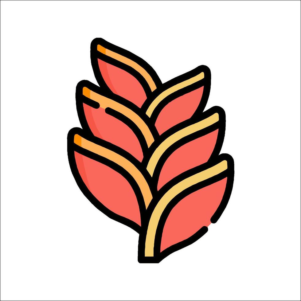 A wheat plant icon in a flat style vector