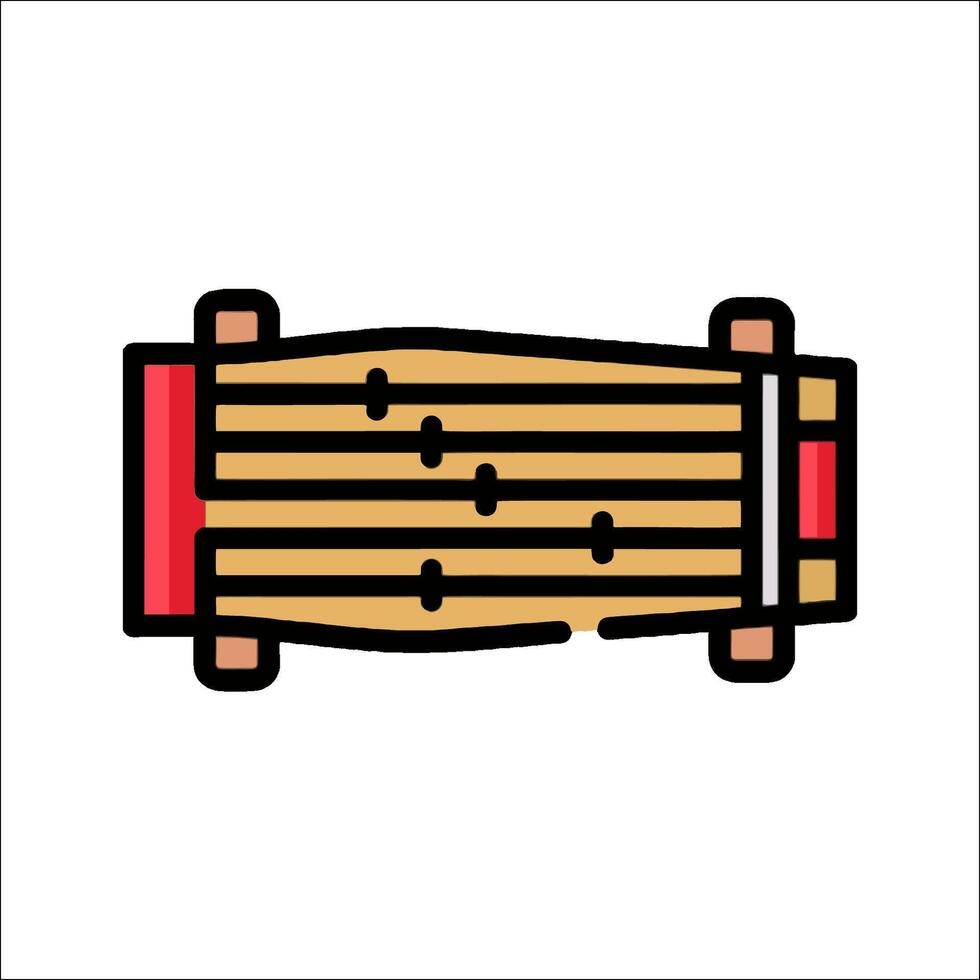A wooden drum icon on a white background vector