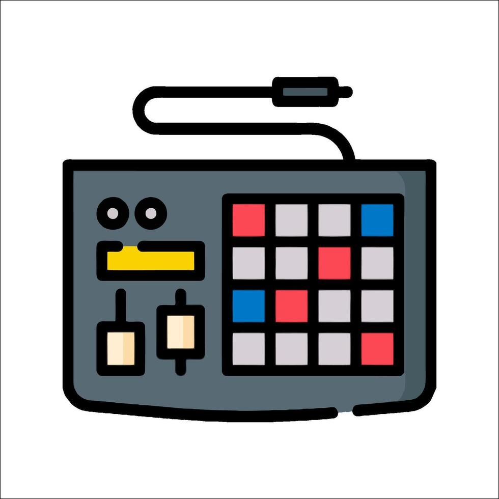 A controller with a keyboard and a microphone vector