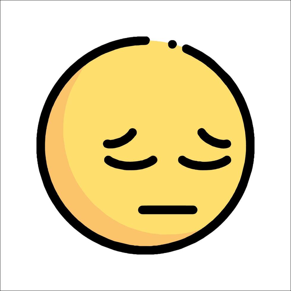 A sad emoticor with eyes closed vector