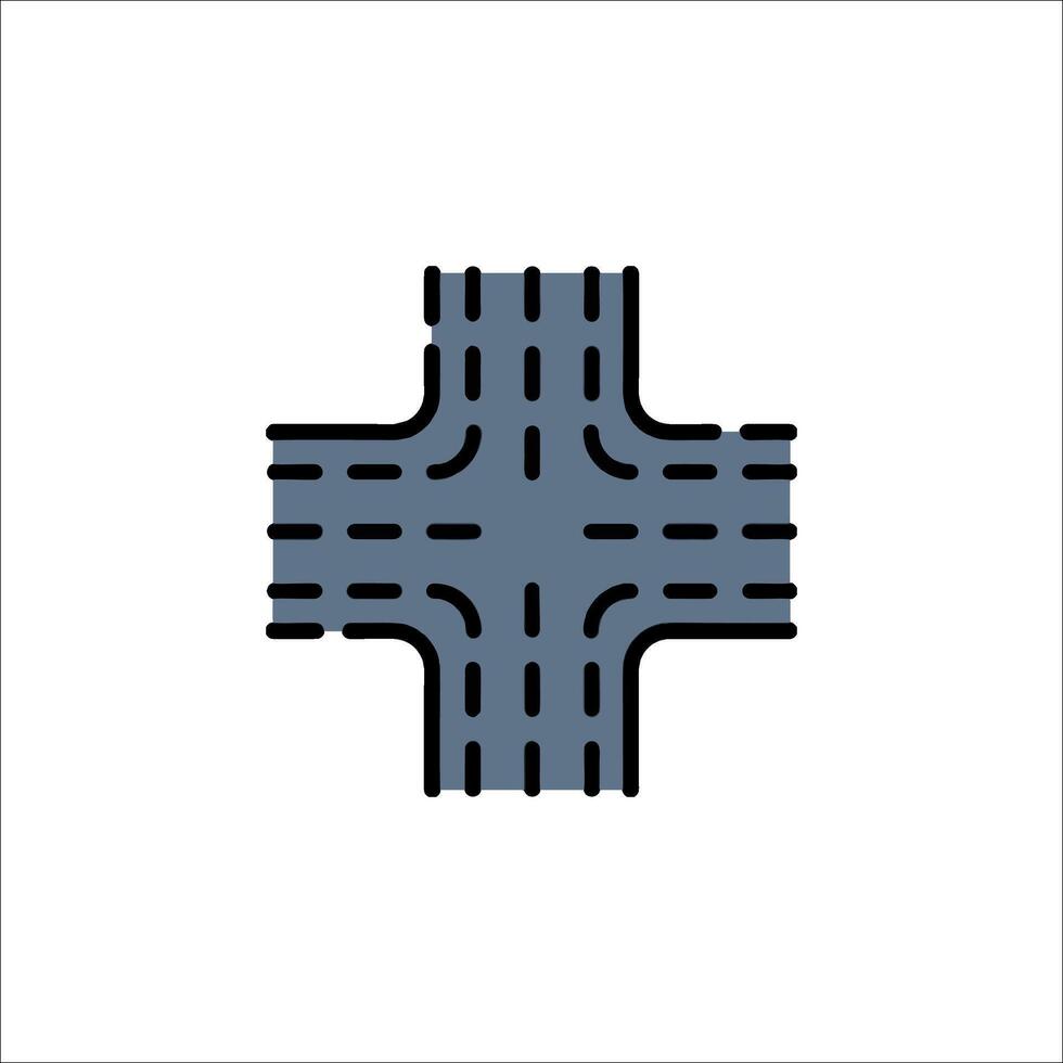 A crossroads icon on a white background vector