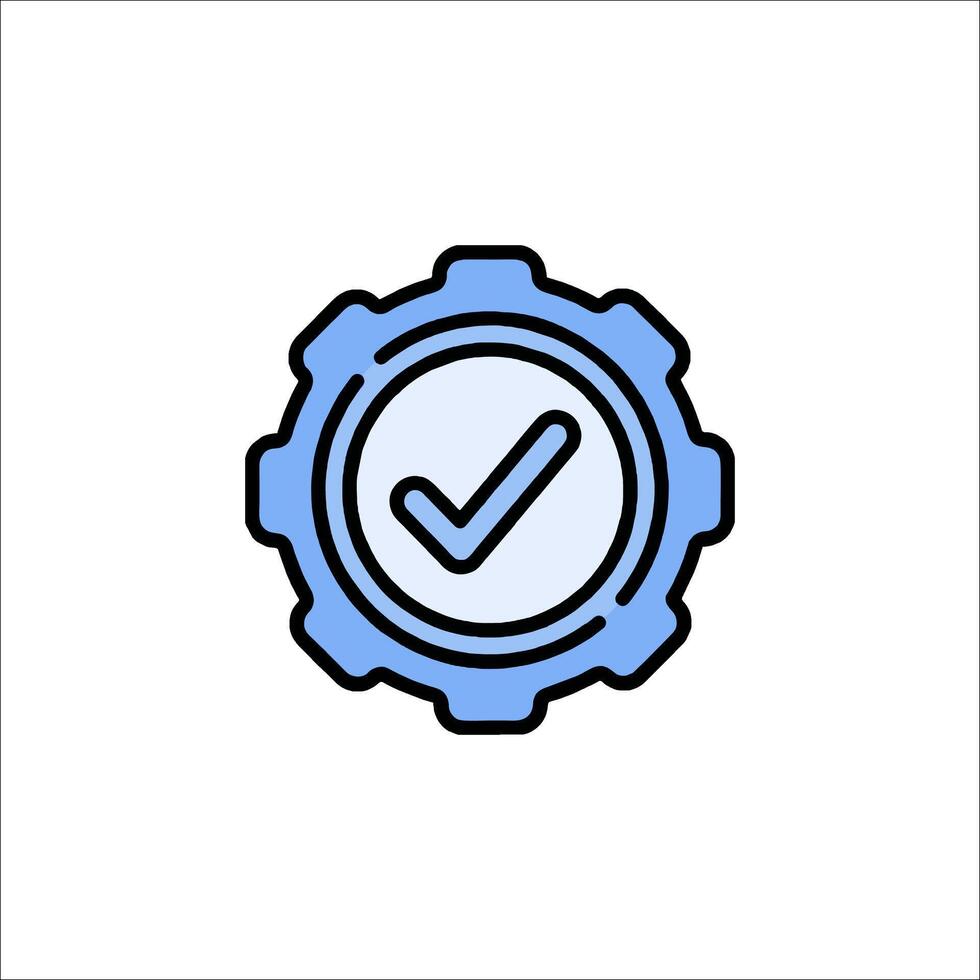 A blue check mark icon on a white background vector