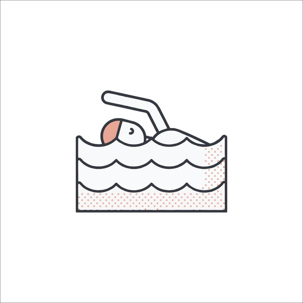 Swimming icon, illustration, line art, flat design, icon, illustration, illustration, vector