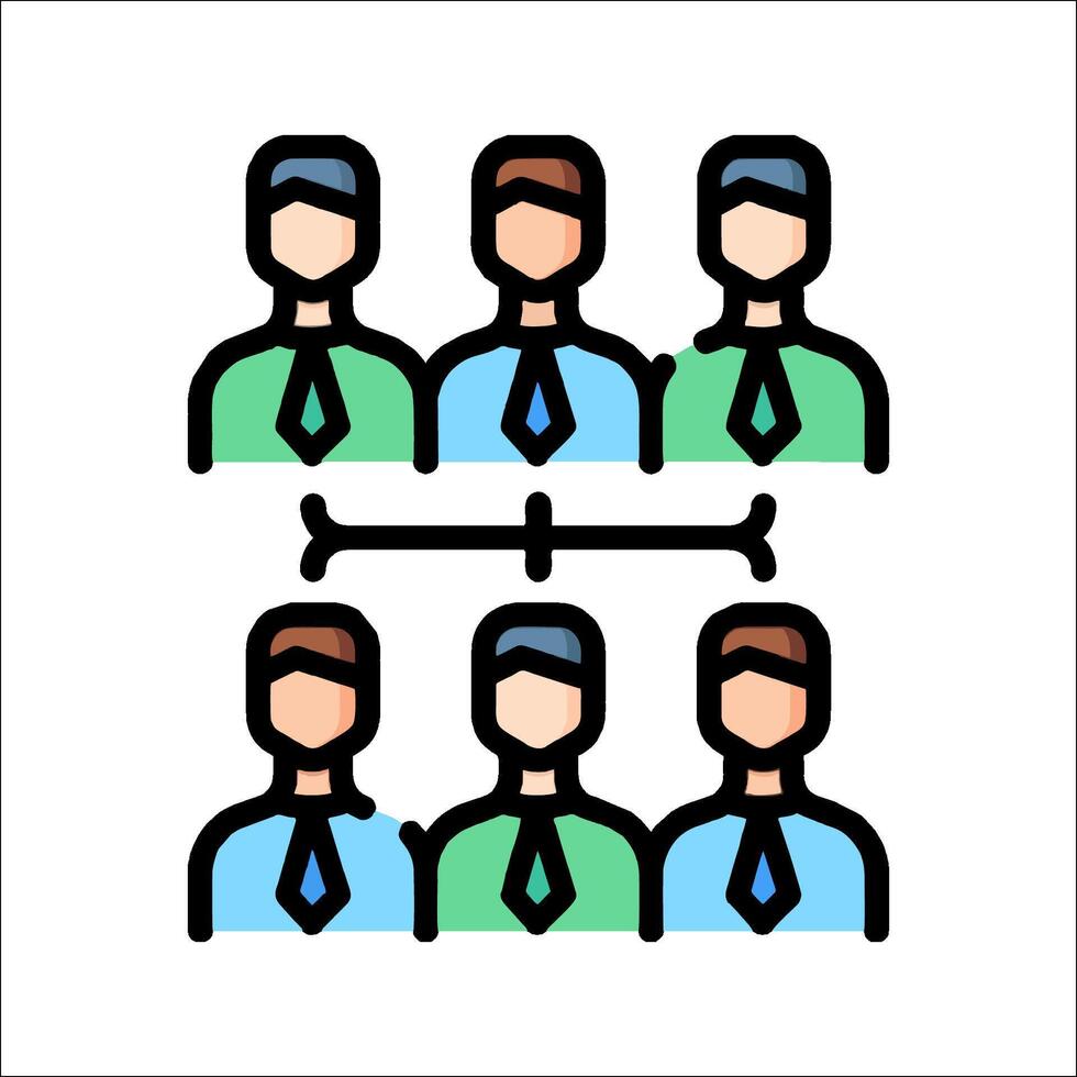 A group of people with ties and ties on a white background vector