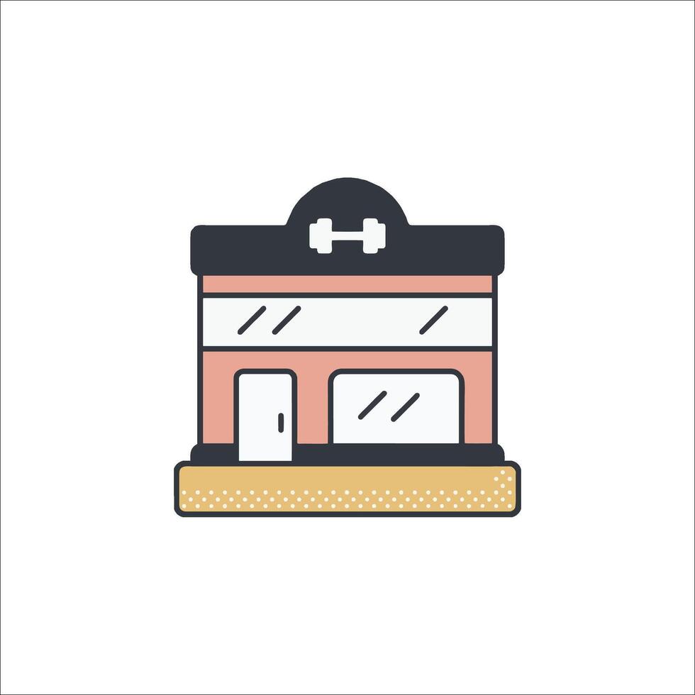 A building with a sign on it vector