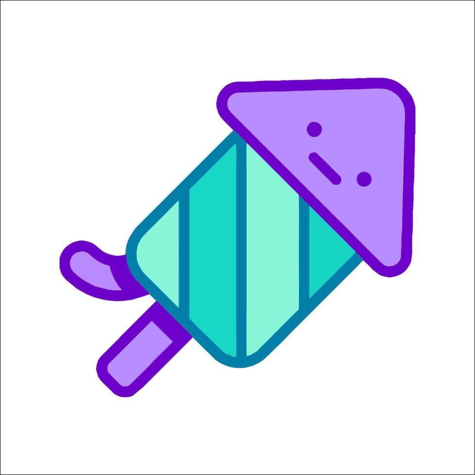 A purple and blue ice cream stick with a purple and blue face vector