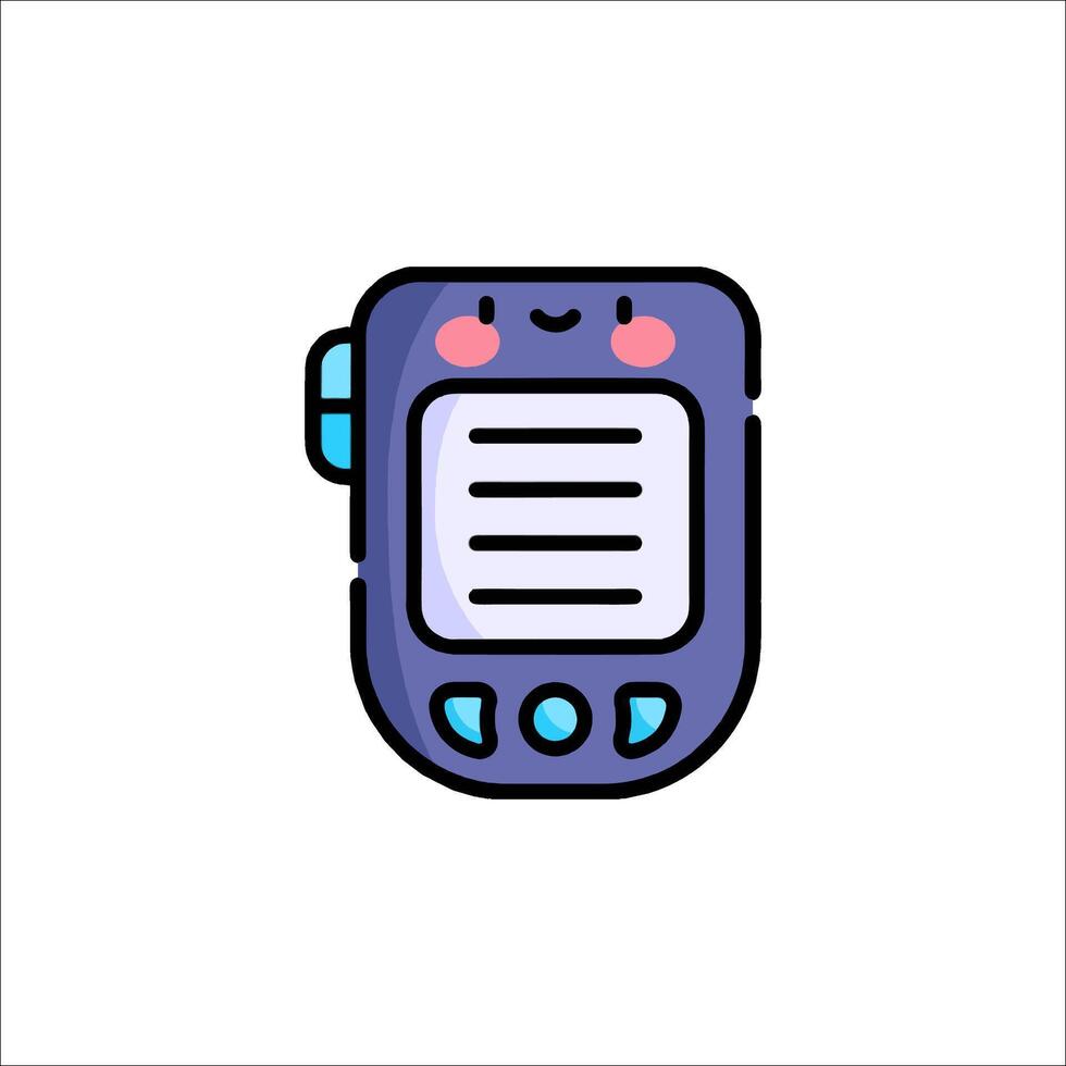 A cute little phone icon with a note on it vector