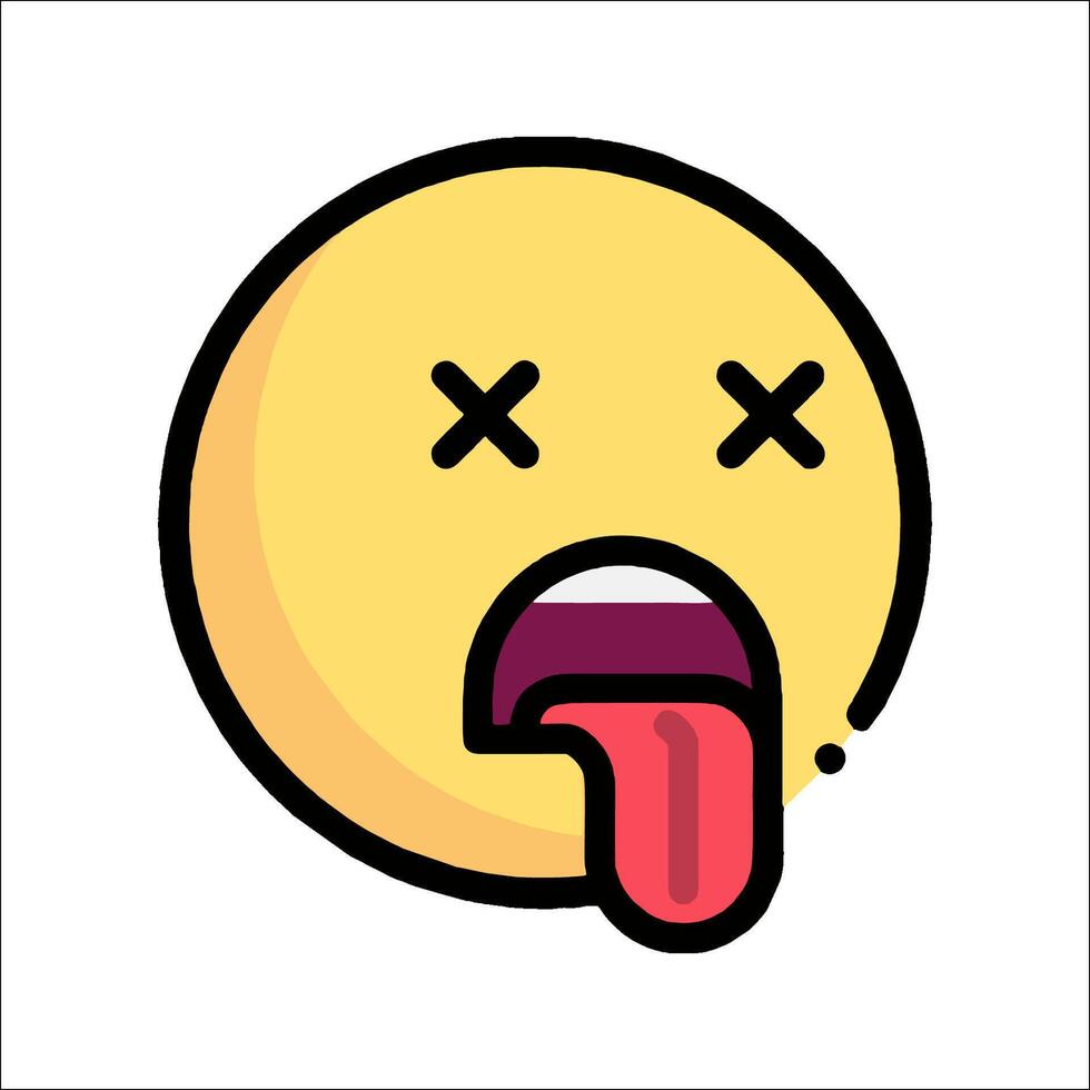 A cartoon emoticion with tongue sticking out vector
