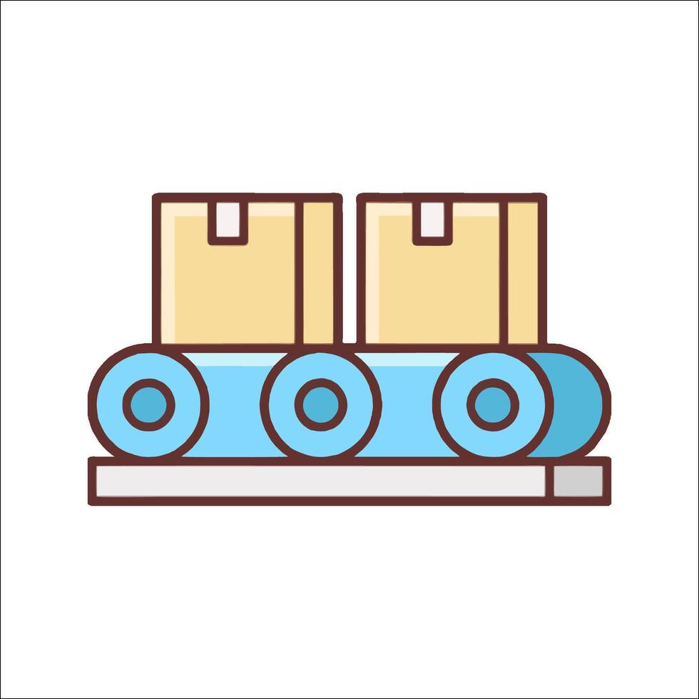 A stack of boxes on a shelf vector