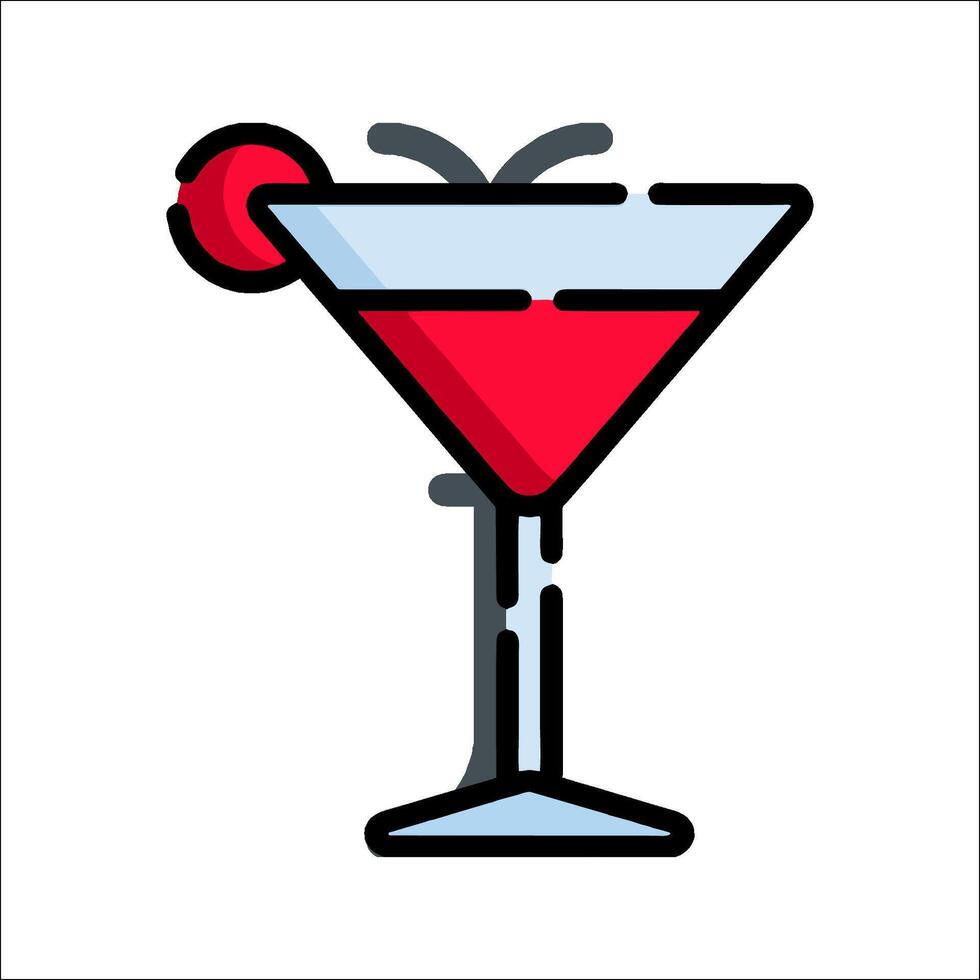 A martini with a cherry on top vector
