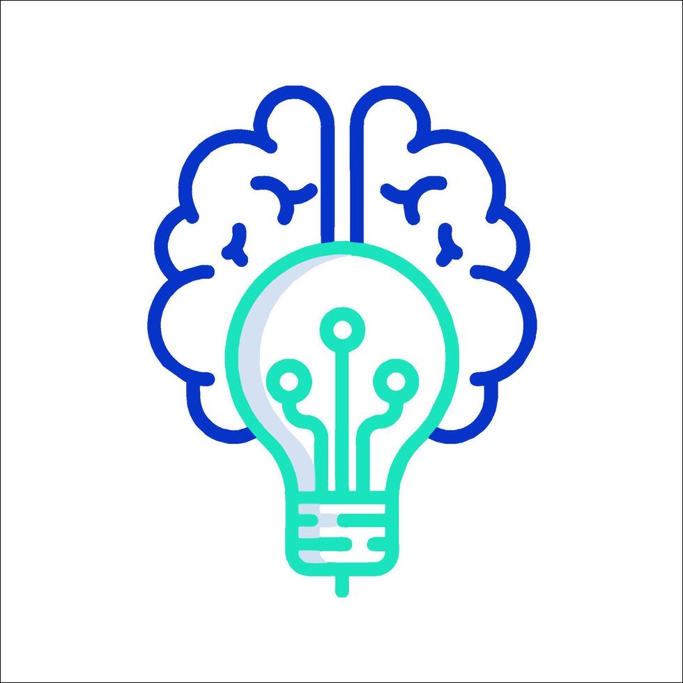A light bulb with a brain inside it vector