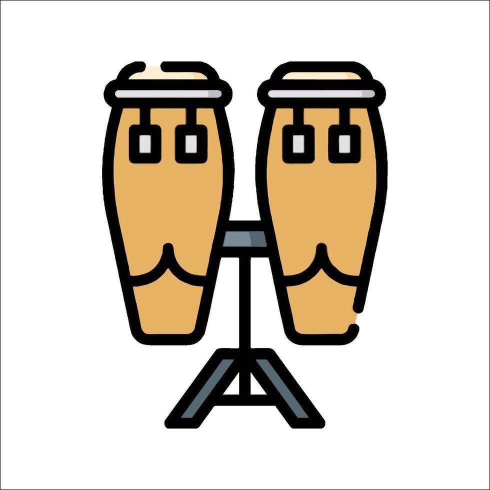A pair of congas on a stand icon vector