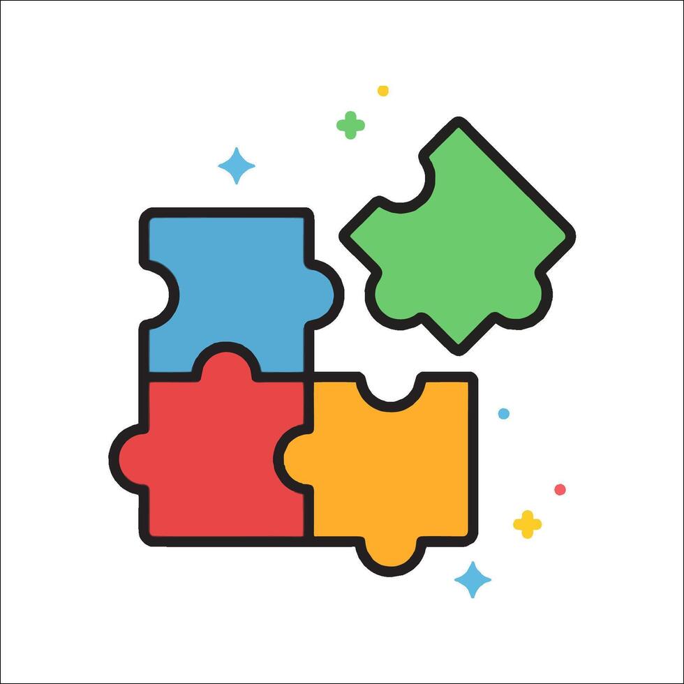 Jigsaw puzzle icon illustration vector