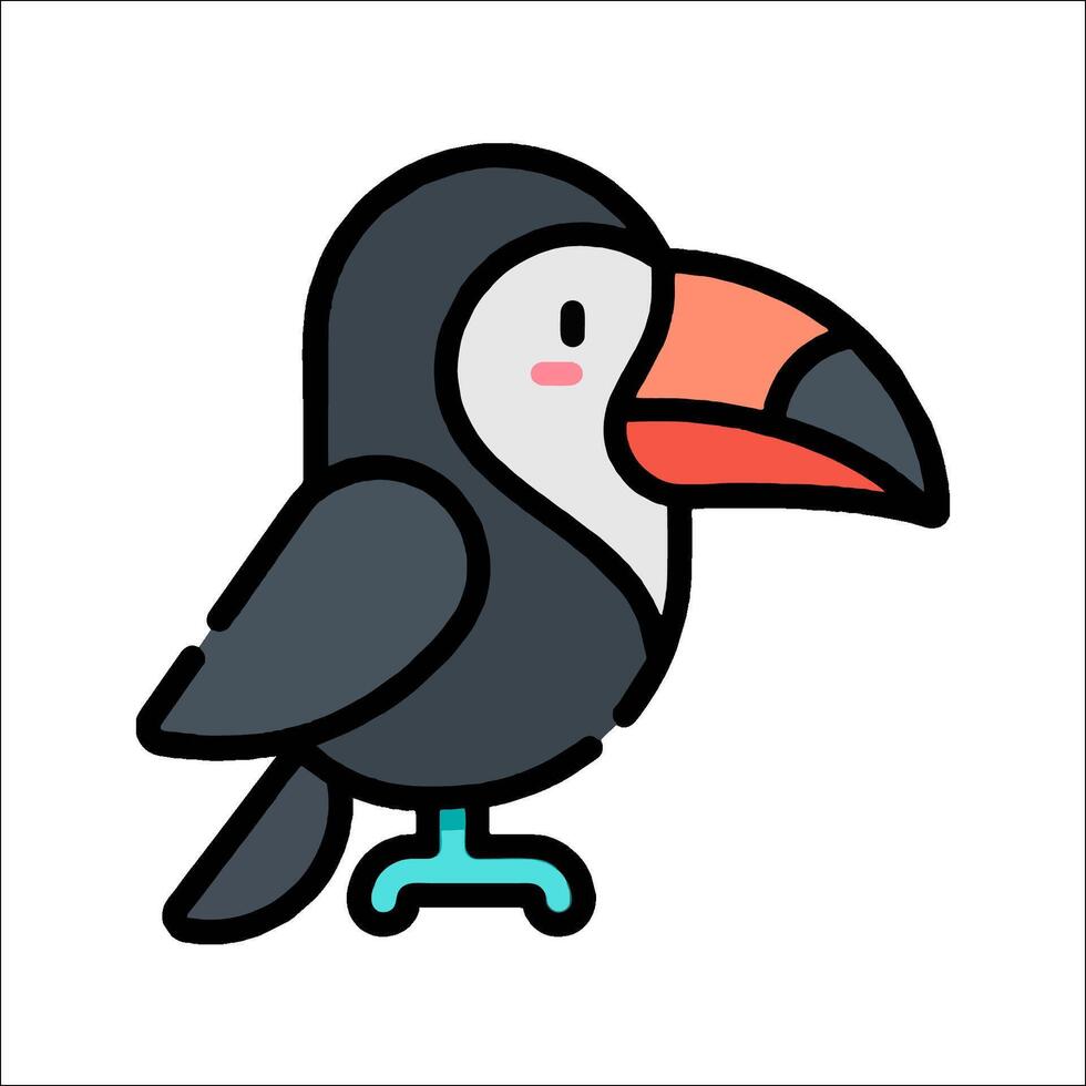 A cartoon toucan bird with a red beak vector