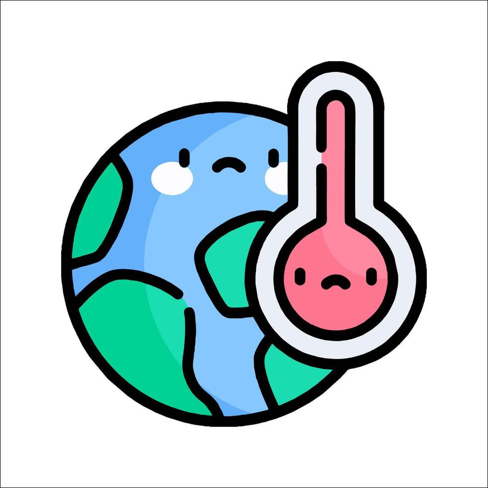 Earth temperature icon vector