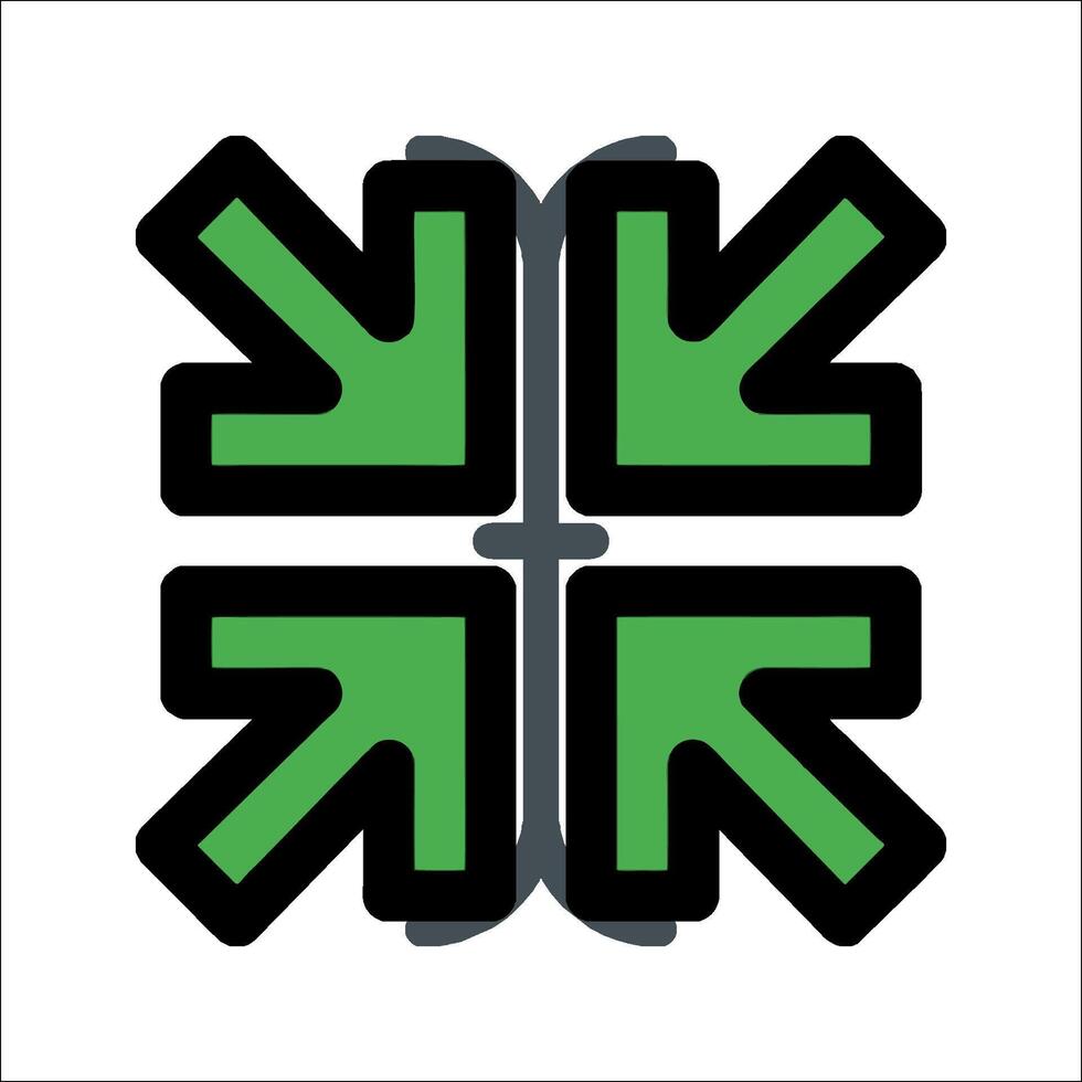 A green arrow pointing to the left and right vector