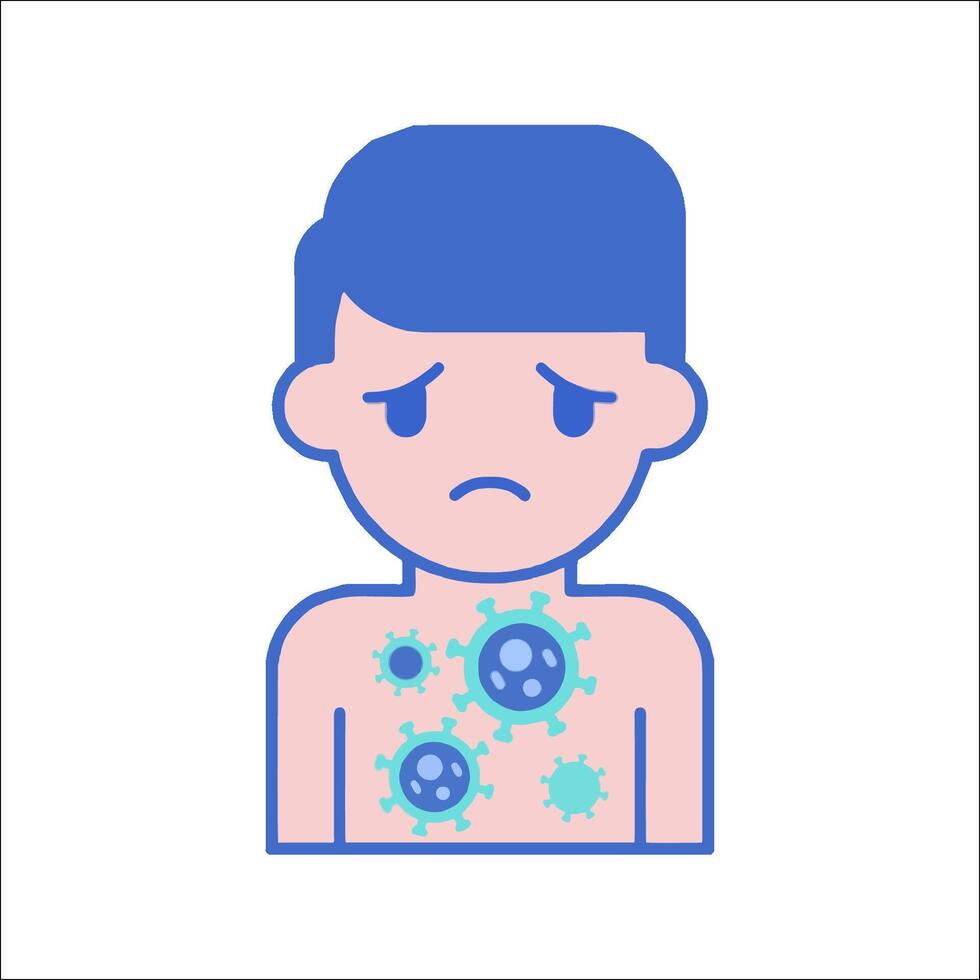 A man with a virus on his chest vector