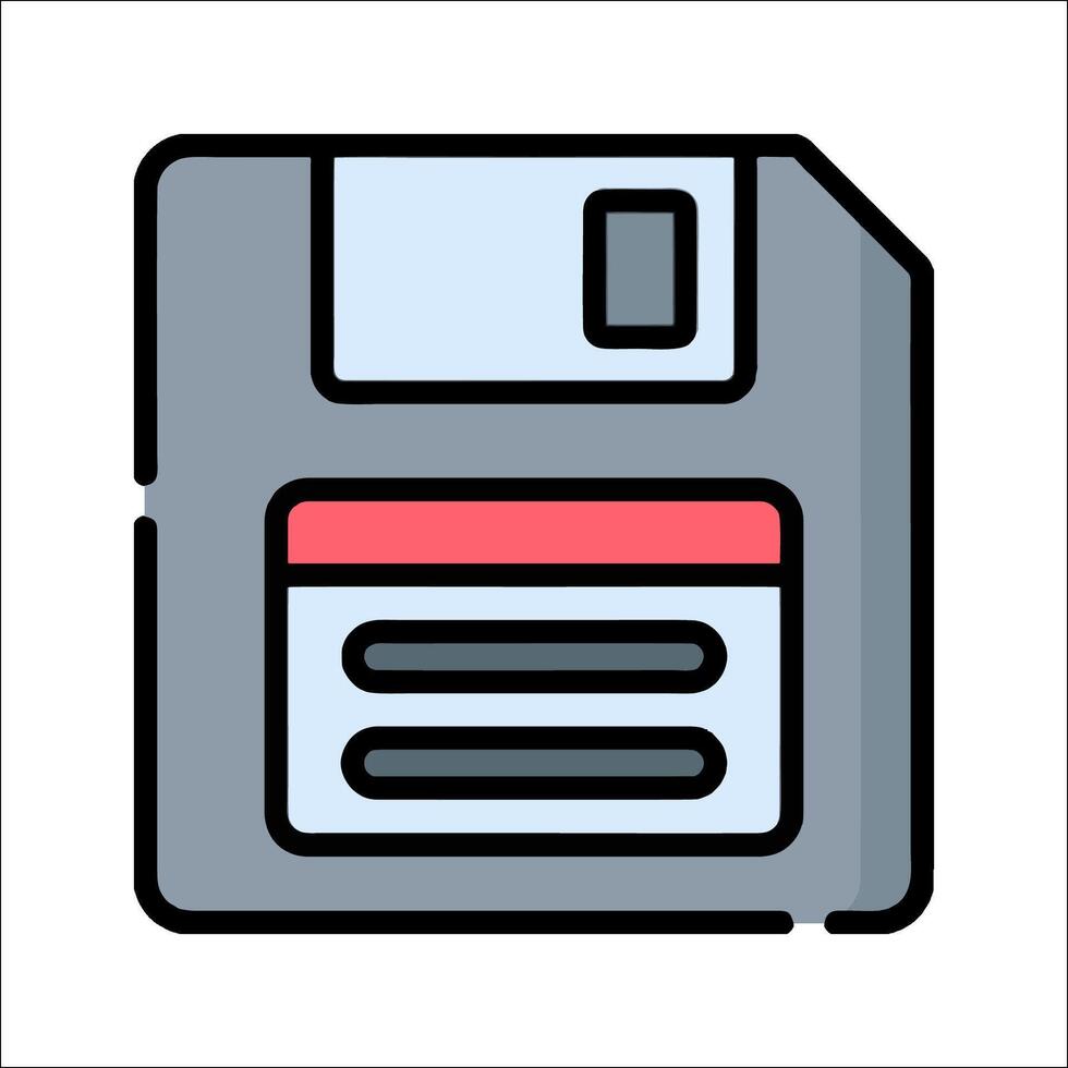 A floppy disk icon on a white background vector