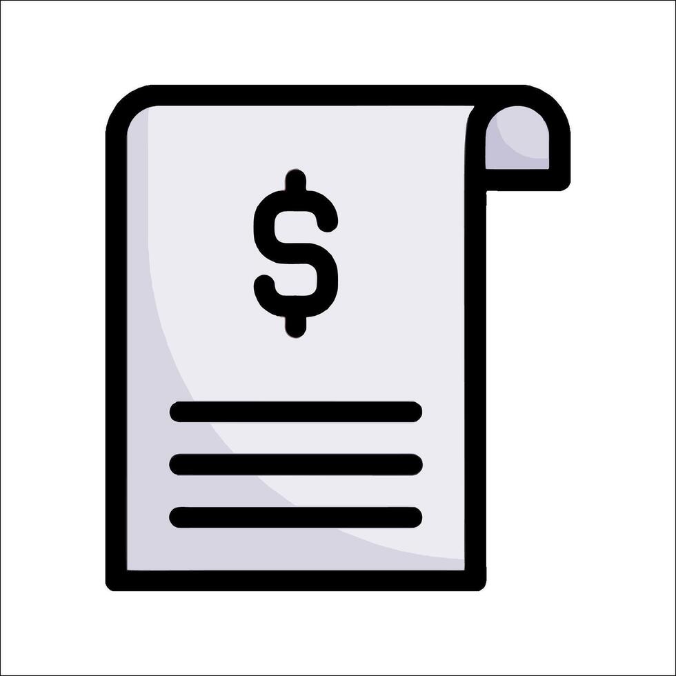 A paper document with a dollar sign on it vector