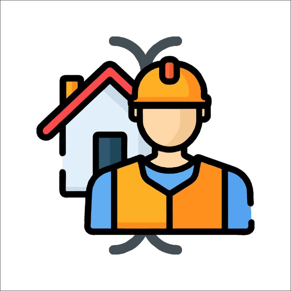Construction worker icon illustration vector