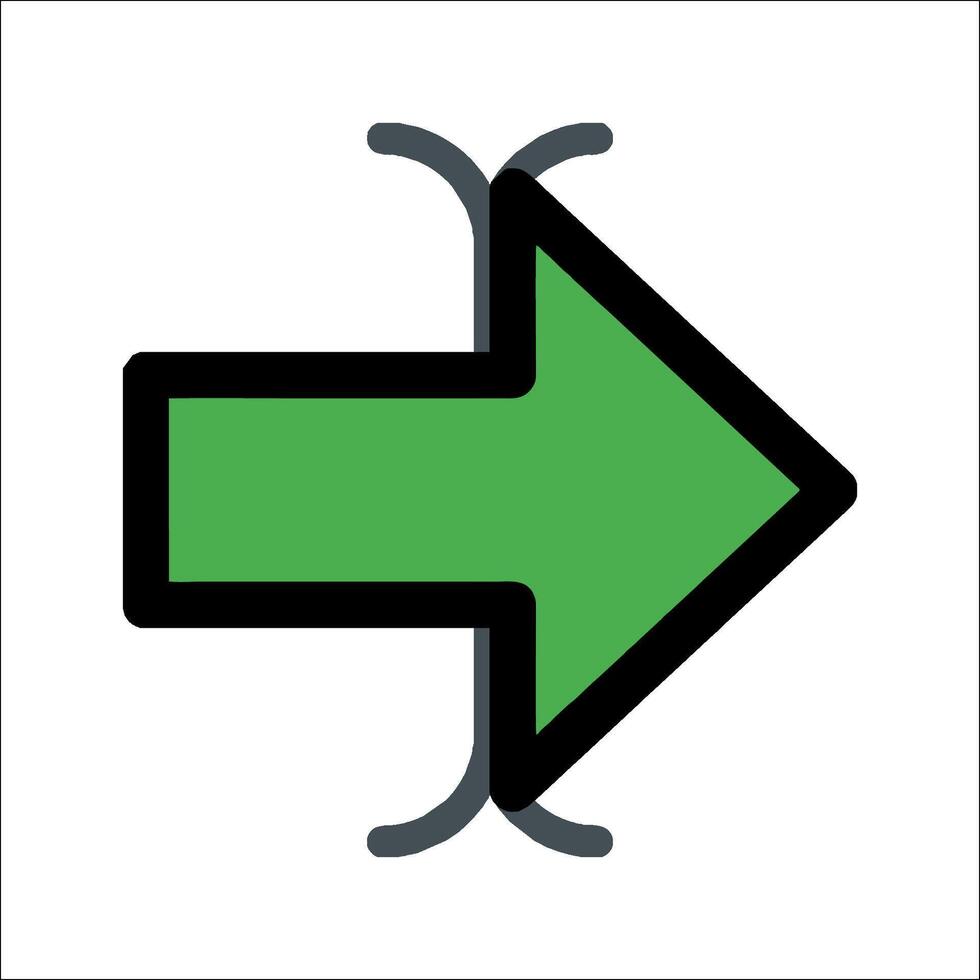 A green arrow pointing in the direction of the arrow vector
