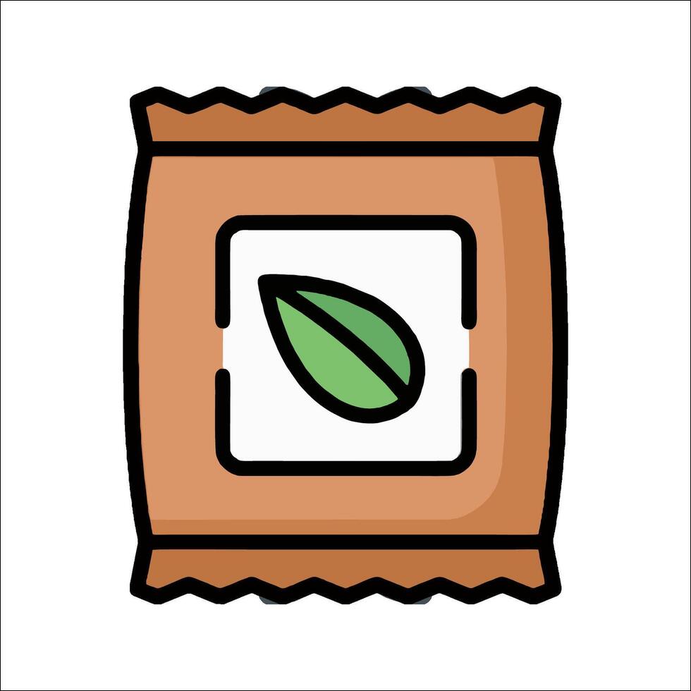 A bag of tea with a leaf on it vector