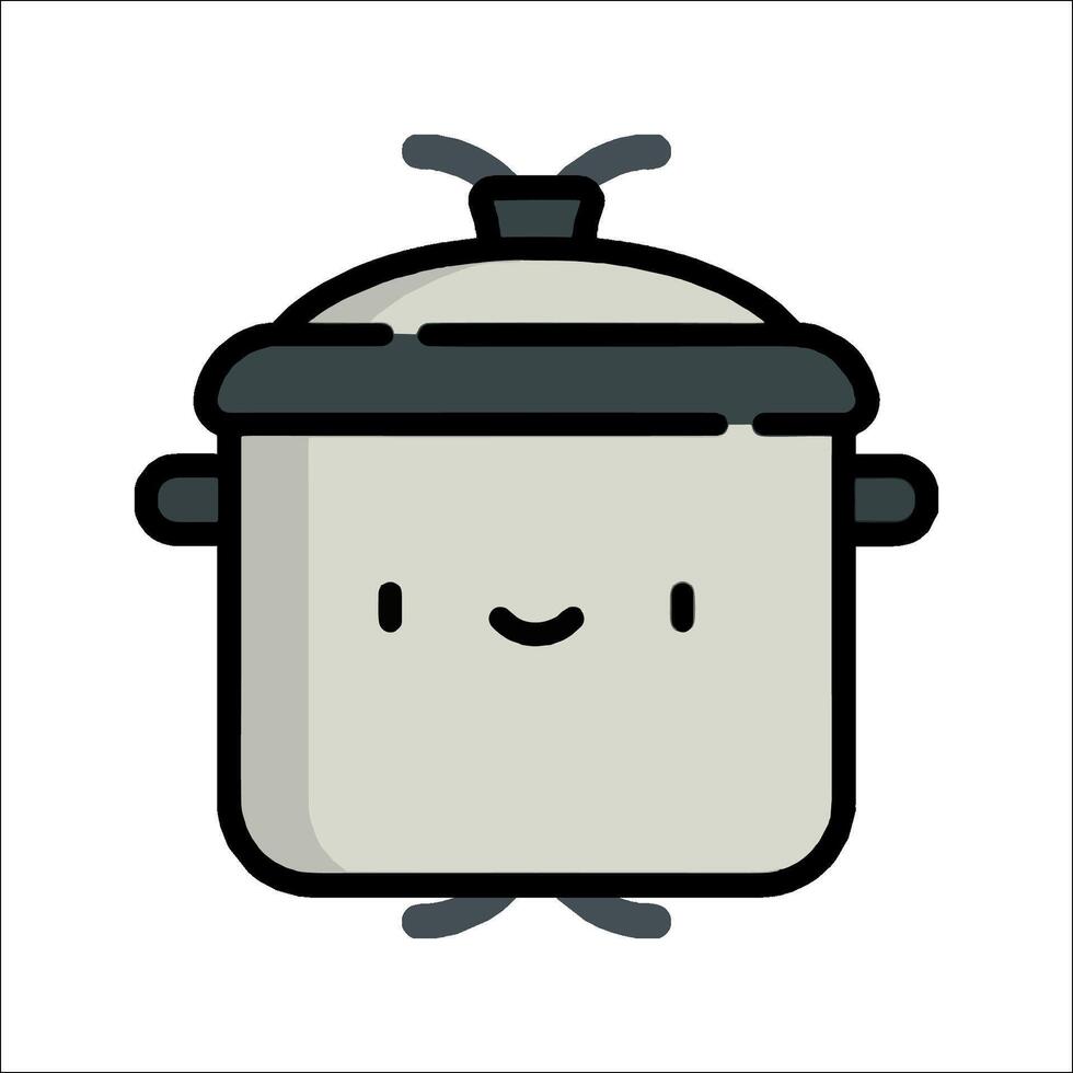 A cartoon pot with a face and a smile vector
