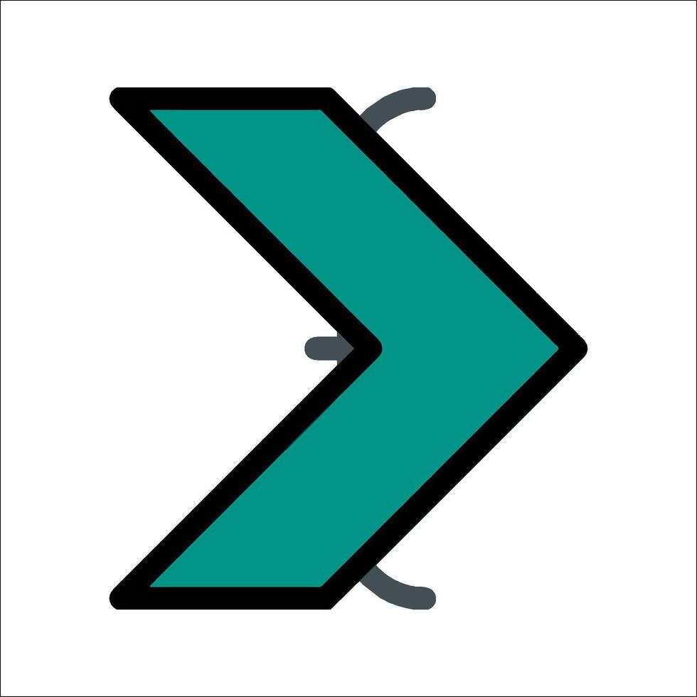 A green arrow pointing down on a white background vector