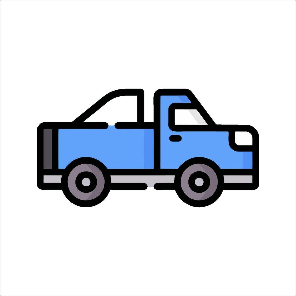 A blue truck icon on a white background vector