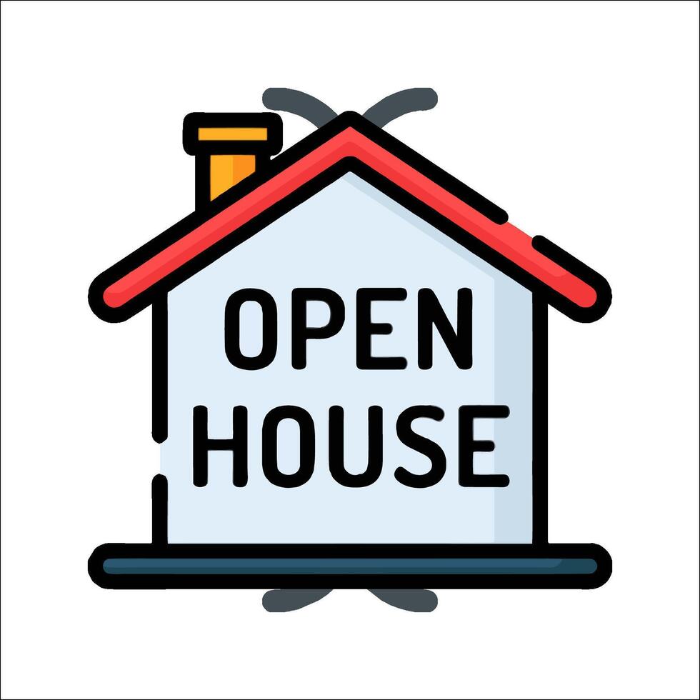 Open house sign illustration vector