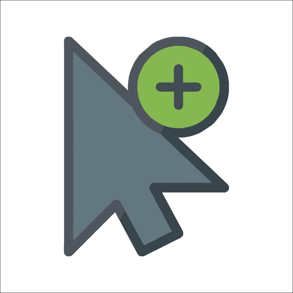 A mouse cursor with a plus sign on it vector