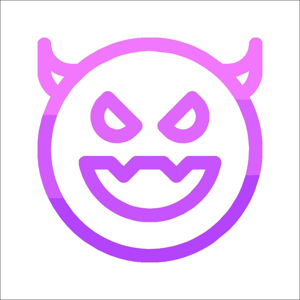 A purple devil face with horns on it vector