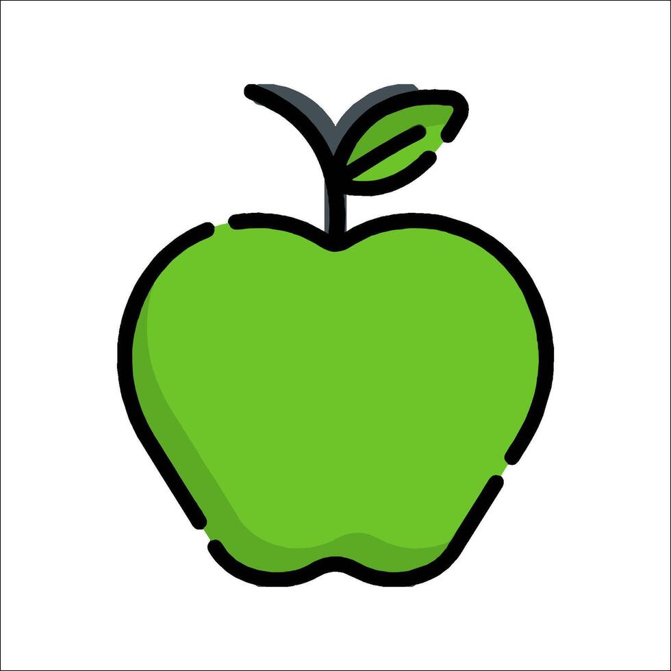 Green apple icon illustration vector