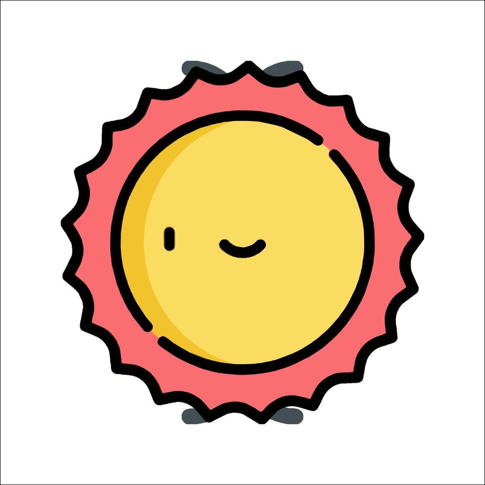 A yellow sun with a smiley face on it vector