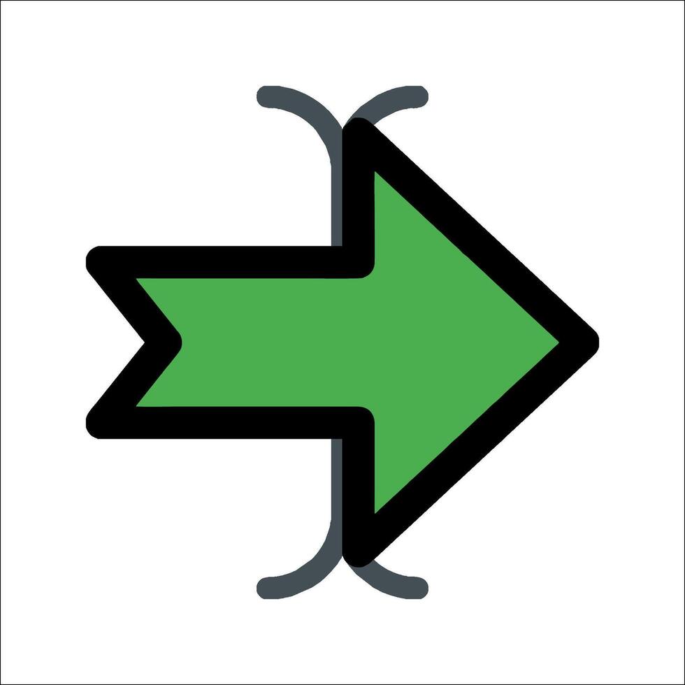 A green arrow pointing in the direction of the arrow vector