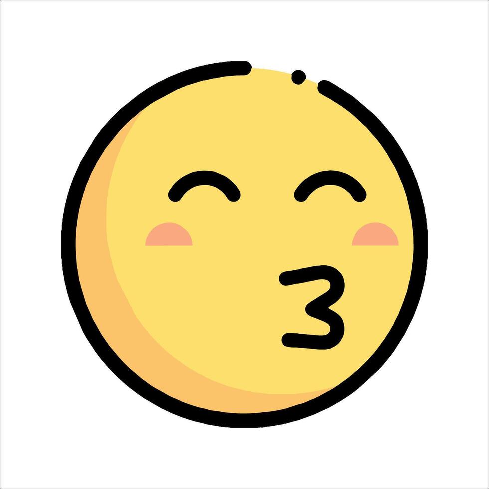 A yellow emoticion with a face and a smile vector