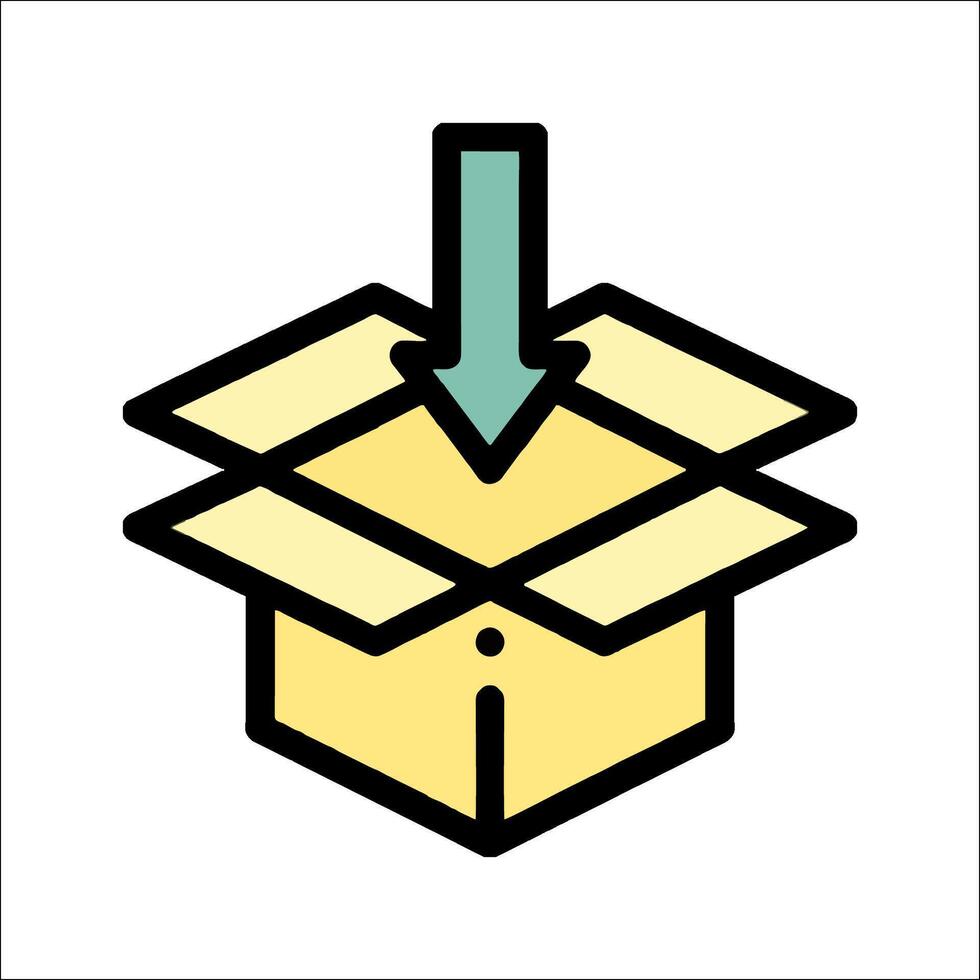 A box with an arrow pointing out of it vector
