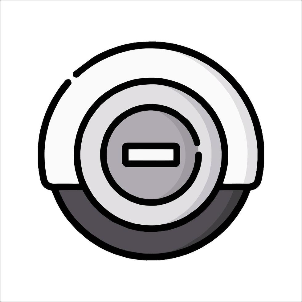 A black and white icon of a button vector