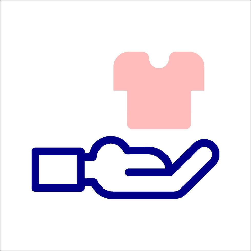 A hand holding a pink t - shirt vector