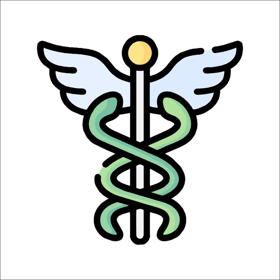 Medical symbol caduceus symbol illustration vector