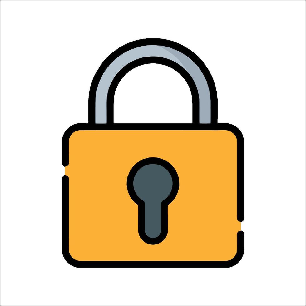 A lock icon with a keyhole vector
