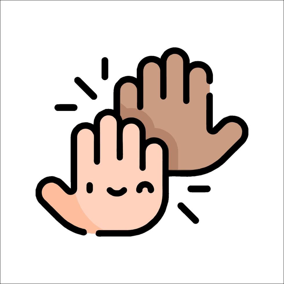 Two hands with a smiley face and a thumbs up vector