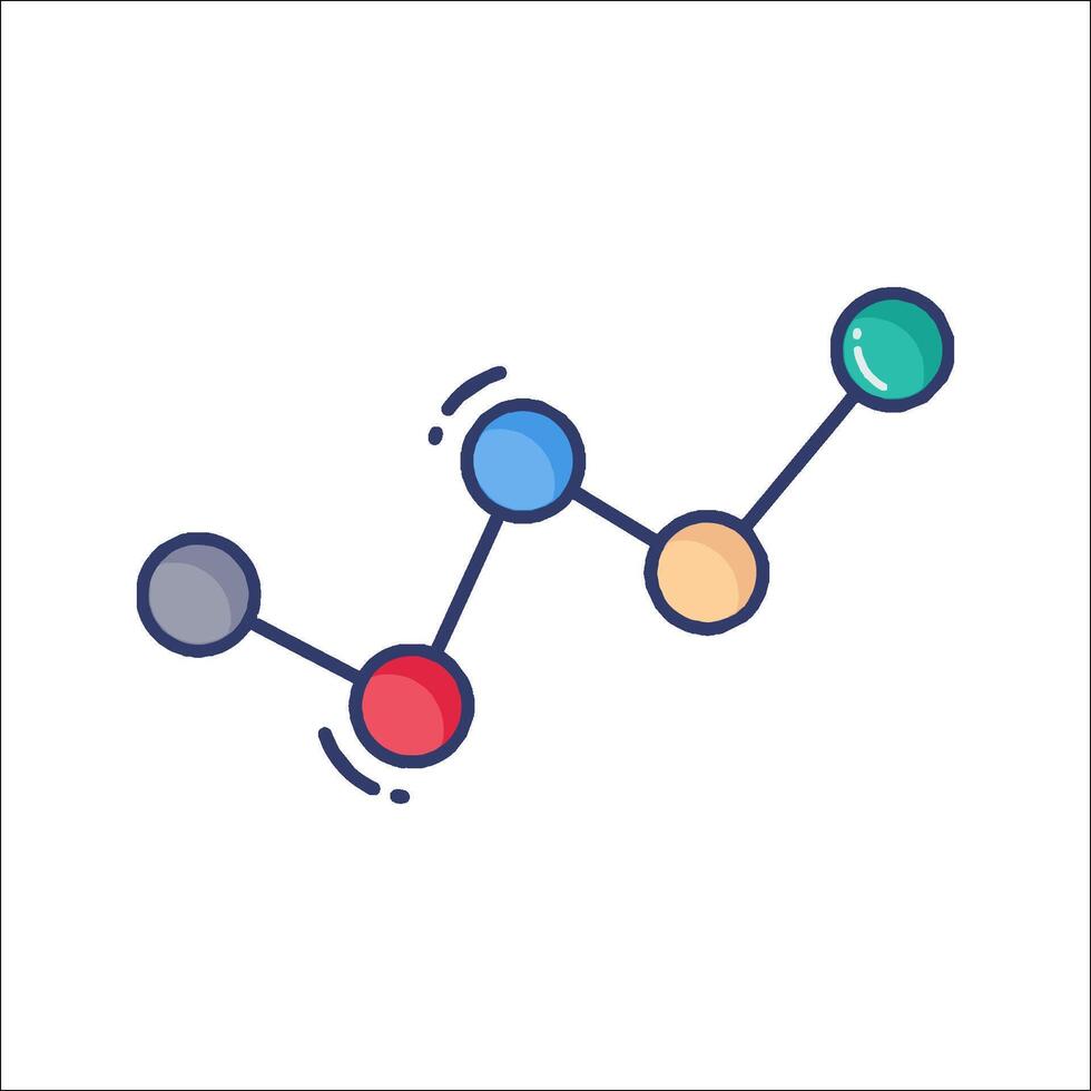 An icon of a graph with three different colored balls vector