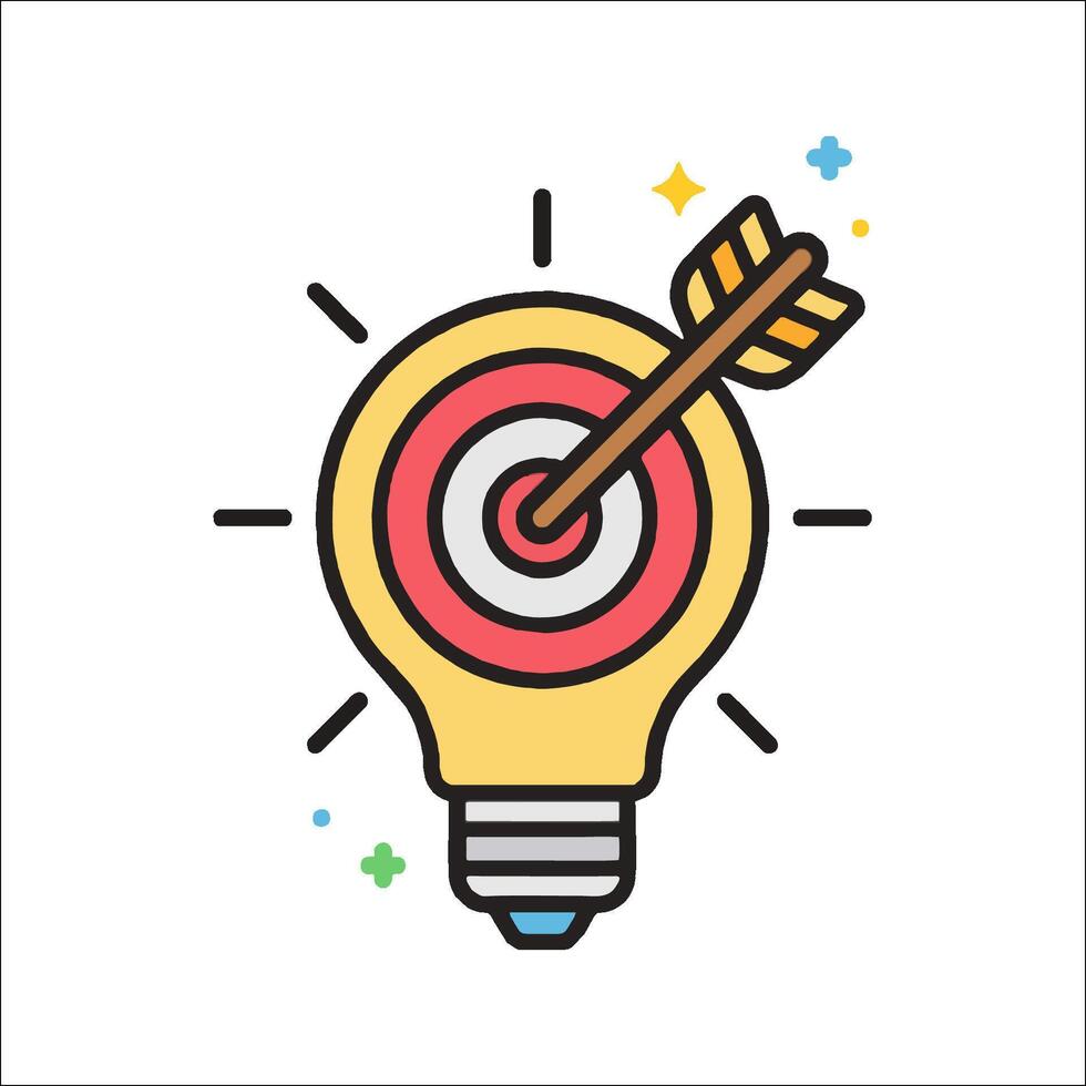 An arrow in a light bulb with a target vector