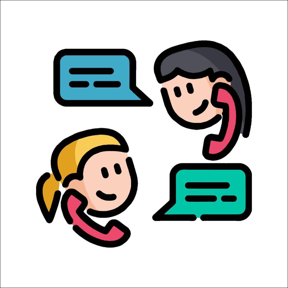 Two people talking to each other with speech bubbles vector