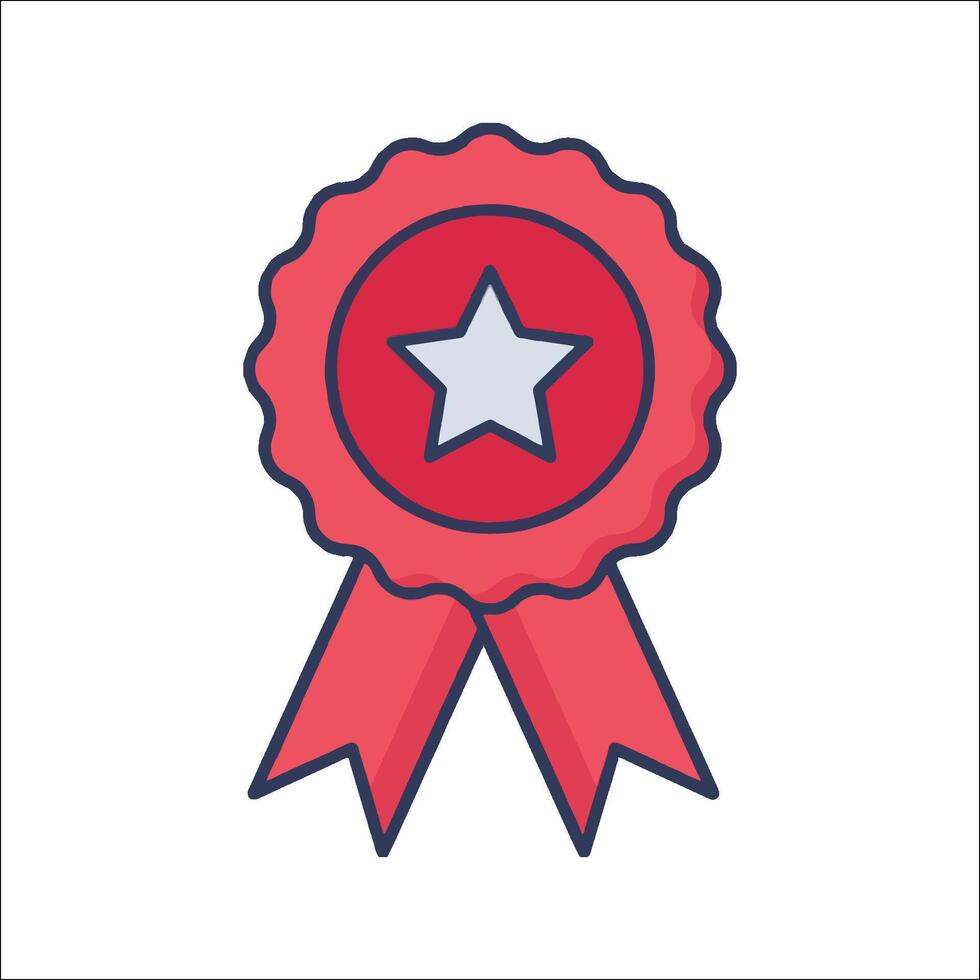 A red ribbon with a star on it vector