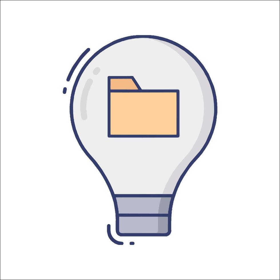 Light bulb with folder icon illustration vector